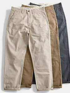 Jean en toile pour homme de qualité supérieure, quatre poches, confortable, léger, décontracté, coupe droite, 100 % coton, confortable - Product Image 3