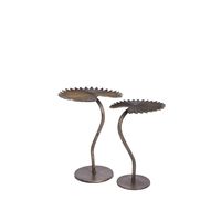 Table d'appoint de luxe en métal couleur macaron, table d'appoint totem en fer brillant, table basse géométrique ronde pour hôtel de charme et maison