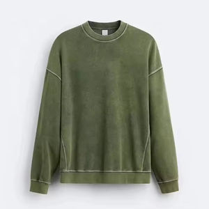 Sweat-shirts pour hommes en coton 100% à col rond, effet délavé, en molleton épais, pour l'hiver, personnalisables, imprimés, unis, de créateur, vente en gros - Product Image 1