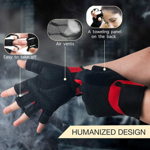<b>Half</b> Finger Men's Fitness Gloves Non <b>Slip</b> Silicon Padded Innovative Modern Design Gym Cross Fit Training Wholesale Price Gloves - Product Image 4