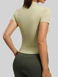 Veste de yoga pour femme, coupe ajustée, manches longues, légère, respirante, séchage rapide, en spandex/nylon, avec fermeture éclair, haut de sport printemps automne - Product Image 5