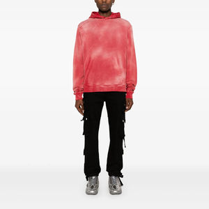 Sweat à capuche polaire personnalisé OEM pour homme, coupe classique à épaules tombantes, jersey délavé effet vieilli, délavé à la chaux, hiver, strass - Product Image 5