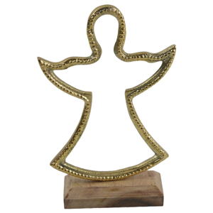 Vintage Tree-Shaped Christmas Ornament with Wooden Base Indoor Decorative Plated Finish for Home and Festive Decor - Product Image 4