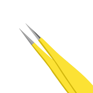 Pinzas Profesionales para Cejas de Acero Inoxidable, Pinzas Amarillas de Punta Fina para Cejas, Herramienta de Precisión Duradera - Product Image 3