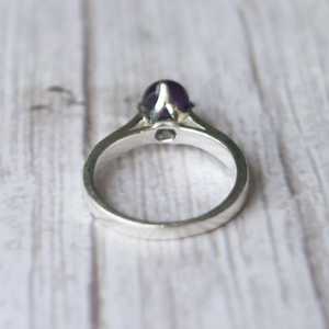 Handmade Minimalist Amethyst <b>Ring</b> 925 Sterling Silver February Birthstone Simple Elegant Jewelry Gift For Women - Product Image 5