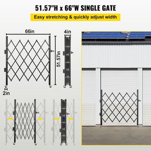 Cancello di Sicurezza Pieghevole in Acciaio da 48'' (A) x 66'' (L) a Fisarmonica, Flessibile ed Espandibile, Ideale per Palestre - Product Image 3