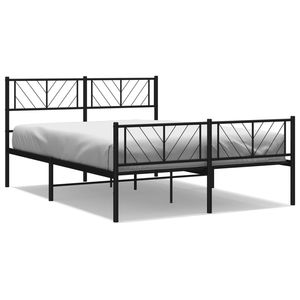 Cadre de lit en métal de taille king en acier noir avec revêtement en poudre 59 x 79 pouces - Product Image 2
