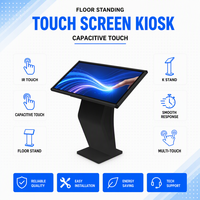 32 43 55 Inch Layar Sentuh Horizontal Kiosk Digital Signage Interaktif Tipe Lantai