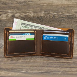 Cartera Corta de Cuero Vacuno Auténtico Crazy Horse Hecha a Mano de Estilo Simple para Hombre, Cartera de Cuero Vacuno Genuino - Product Image 2