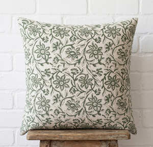 Funda de Cojín Decorativa con Estampado Floral Vintage Beige, 100% Algodón Ecológico, Estilo Rústico/Cottage - Product Image 2