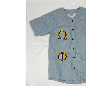 Camiseta de Béisbol Personalizada para Hombre, Cuello Redondo, Bordada, Manga Corta, Uniforme de Equipo, Transpirable, 100% Algodón, Tejido de Punto, Estilo Urbano - Product Image 2