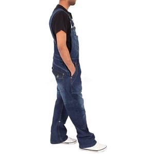 Salopette de travail unisexe pour homme, automne-hiver, taille haute, en denim délavé camouflage, respirante, ample, 100% coton - Product Image 5