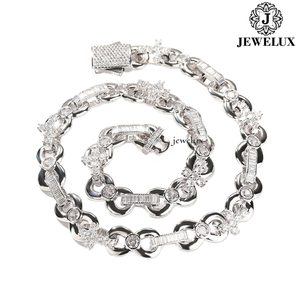 Collier ras du cou en argent 925 de haute qualité avec moissanite, chaîne à maillons plaquée rhodium, design couronne de luxe, bijoux unisexes pour soirée, pour l'exportation - Product Image 1