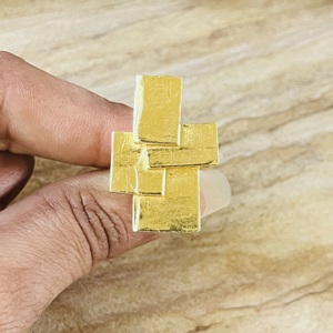 Hot Selling Brass <b>Ring</b> Minimalist Geometric <b>Ring</b> For Men 18k Gold Plated Square Block <b>Statement</b> Jewelry Modern Wholesale <b>Ring</b> - Product Image 6