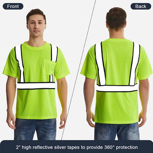 Camiseta de seguridad Viz-pro amarilla, tejido de poliéster transpirable para máxima comodidad, con bolsillo/compartimento para bolígrafo en la solapa izquierda - Product Image 2