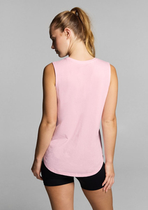 Débardeur rose sans manches pour femme, col rond, en coton tricoté, décontracté, respirant, couleur unie, longueur normale - Product Image 2