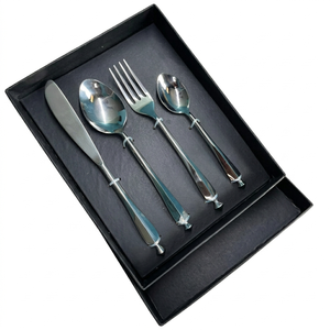 Juego de Cubiertos de Acero Inoxidable de Lujo, Juego de Cubiertos Plateados con Acabado Espejo, Vajilla Ecológica para Hotel, Restaurante y Hogar - Product Image 1