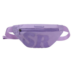 Trousse à crayons en nylon simple SENDA personnalisée, couleur violette, résistante à l'eau, avec logo SR, pour fournitures scolaires - Product Image 3