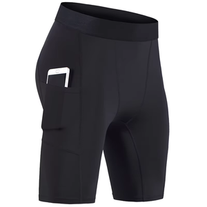 <b>Men</b> Quick Dry Waterproof Canvas Sports <b>Compression</b> <b>Shorts</b> Solid Cycling Running Yoga Gymwear elastic waist running <b>shorts</b> - Product Image 1