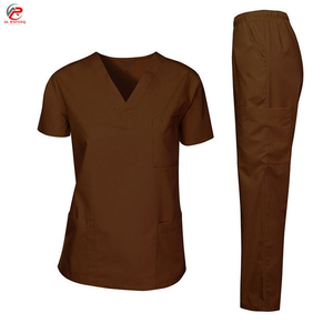 Safety Scrub Hospital Uniform Set V Neck Top <b>Trouser</b> Canvas High Quality Quick Dry Breathable Unisex for <b>Nurses</b> Doctors Medical - Product Image 2