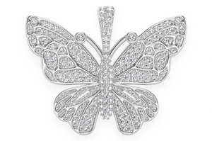 Colgante de Mariposa Iced Out con Acabado Dorado y Moissanita VVS, Joyería de Lujo Estilo Hip Hop para Hombres y Mujeres - Product Image 1