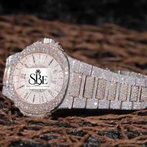 Reloj de Moissanita con Diamantes, Relojes de Lujo Totalmente Automáticos, Reloj de Moissanita con Diamantes VVV para Hombre - Product Image 3