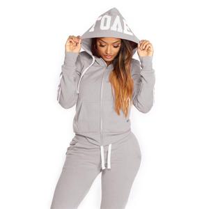 Conjunto de 2 piezas para mujer, rosa, antiarrugas, de forro polar, poliéster/nailon, manga larga, cierre con cordón, estampado de letras, joggers casuales con detalles laterales - Product Image 6