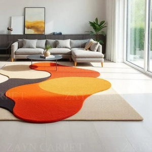 Luxury Decorative Rug Warm Color Woolen Abstract Design Indoor Natural Rug Home Decor Best Price Modern Abstract Pattern Rug - Product Image 3