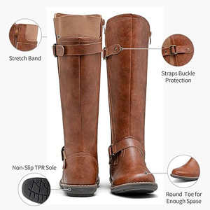 Botas de equitación duraderas con diseño reforzado y uso prolongado, botas de equitación cómodas - Product Image 2