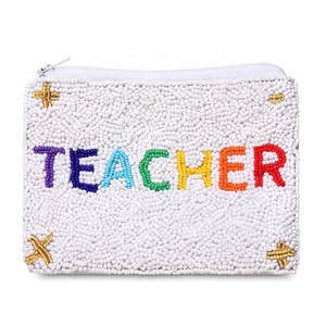 Beaded Eco-Friendly Creative Mini <b>Coin</b> <b>Purse</b> Teacher Appreciation Gift for Women Handmade Small Zipper Closure Wallet Accessory - Product Image 1