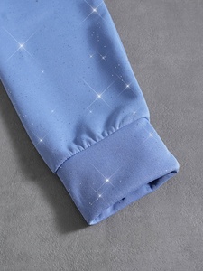 Sudadera con capucha premium extragrande con estampado de estrella de diamantes de imitación negros, de algodón grueso y forro polar, estilo casual urbano para hombre - Product Image 2