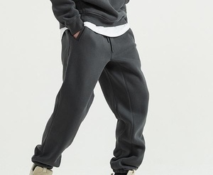 กางเกงวอร์มผ้าฝ้ายเทอร์รี่บุขนหนาน้ำหนักมากสำหรับผู้ชาย สกรีนโลโก้ได้ กางเกงจ็อกเกอร์หนา เอวกลาง ขากว้าง สไตล์ลำลอง - Product Image 4