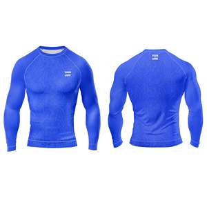 Camiseta de compresión de manga corta para MMA, anti-UV, color sólido personalizado - Product Image 2