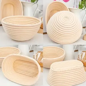 Meilleure Offre Panier à Pain en Rotin Fait Main Naturel avec Doublure pour la Fermentation de la Pâte à la Levure, Idéal pour la Cuisson à la Maison - Product Image 3