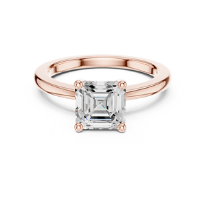 แหวนทองคำขาว 14K คุณภาพพรีเมียม ประดับเพชรทรง Asscher แบบเจียระไนเหลี่ยม ฝังแบบ Prong Set เพชรเพาะเลี้ยงในห้องปฏิบัติการ แหวนหรูหรา ได้รับการรับรองจาก GRA เครื่องประดับสำหรับผู้หญิง - Product Image 1