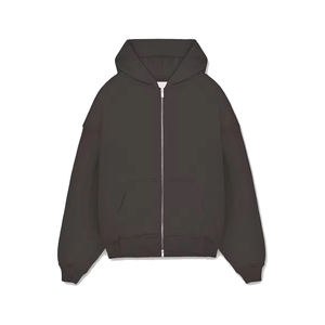 Sudadera con Capucha Urbana Estilo Coreano Hip Hop Oversize con Cremallera 100% Algodón Invierno Minimalista Lisa Ajuste Relajado - Product Image 1