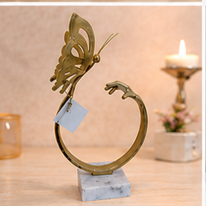 Brass Butterfly Sculpture Modern Handmade Home Decor Tabletop Art Piece for Living <b>Room</b> Indoor Use - Product Image 3