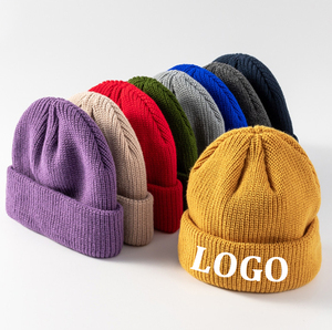 Bonnet en tricot jacquard unisexe sur mesure 2026, 100 % acrylique, motif Dobby, uni, avec broderie de logo personnalisé et marque privée, vente en gros - Product Image 1