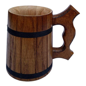 Chope à bière en céramique faite à la main avec poignée en bois, design moderne et luxueux, écologique, tailles et couleurs personnalisables, vente en gros pour la maison et les restaurants, bouchon en liège - Product Image 3