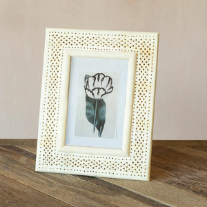 Cadre photo Ludaye fait main moderne vertical minimaliste en os incrusté 4x6, forme personnalisée, design rustique pliable et fin, fixation murale - Product Image 5