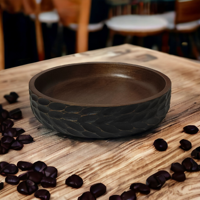 Ensemble indien de cuillère de bol de service de salade en bois de manguier antique de luxe sculpté à la main table écologique pour la fête à la maison ferme unique