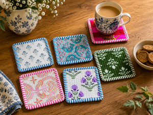 Posavasos artesanal reutilizable para bebidas, decoración de cocina y comedor, accesorio hecho a mano, soporte para bebidas resistente al calor y reutilizable - Product Image 1