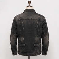 Veste en jean bleue pour homme, tissu en denim de coton de qualité supérieure, manches longues, fermeture à boutons, coupe confortable, vêtements décontractés pour l'extérieur, OEM