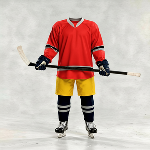Kit de hockey sur glace avec maillot personnalisé, respirant, en polyester sublimé, grande taille, vêtements de sport - Product Image 4