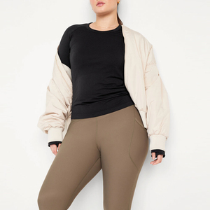Vente en gros de t-shirts à manches longues pour femmes de haute qualité, respirants et à séchage rapide pour l'hiver - 100% coton, vêtements de sport à manches longues - Product Image 3