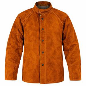Veste de soudeur en cuir de vachette ignifuge, résistante à la chaleur, avec coutures soudées - Product Image 1