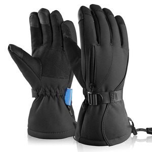 Guantes de Esquí de Cuero Estampados Cálidos para Invierno, Deportes al Aire Libre para Esquí y Snowboard, Antideslizantes - Product Image 1