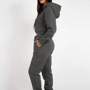 Chándal Ligero Blanco con Cierres Dorados en Contraste y Detalles de Cordón Ajustable, Chándal de Cuello Alto para Mujer - Product Image 2