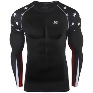 Camiseta de compresión para hombre, para gimnasio, fitness, de secado rápido, ropa deportiva para entrenamiento, correr y estilo de vida activo. - Product Image 1