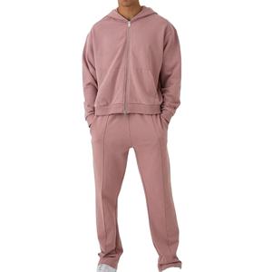 2026 Custom Men's tracksuit Solid Pattern Zipper Track Suit For Men Set with <b>Hoodie</b> Latest Training Fitness Tracksuit For Men - Product Image 1